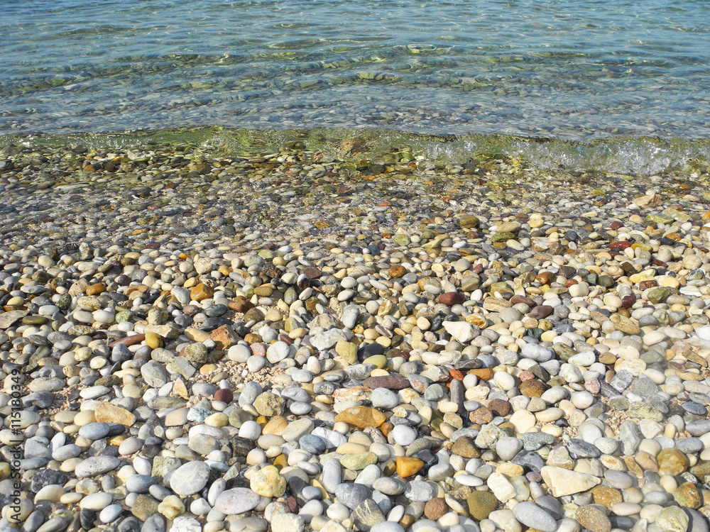 Background of pebbles and sea. Background of pebbles and sea.