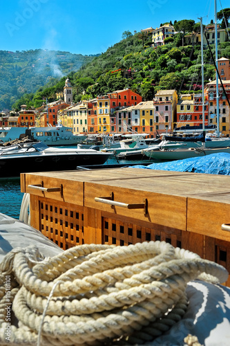 Portofino view of the port and skein  rope