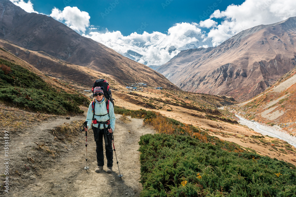 Female hiker enjoying a walk.