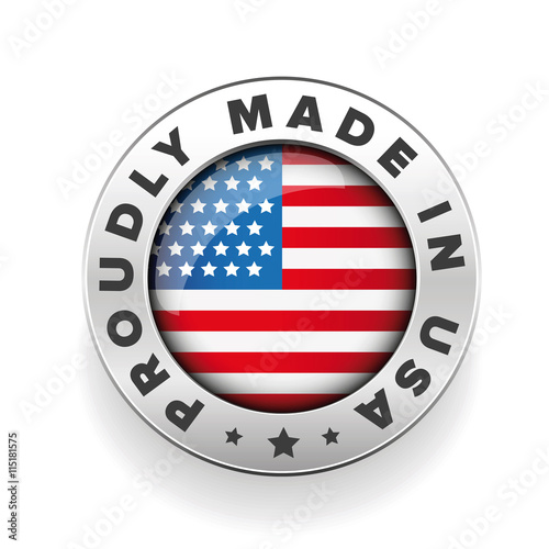 Proudly Made in USA vector button