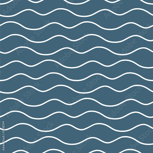 Seamless geometric watercolor wave pattern on paper texture