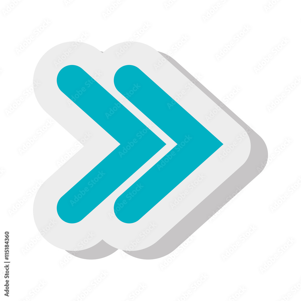 Colorful arrow in one direction isolated flat icon, vector illustration. Colorful arrow in one direction isolated flat icon, vector illustration.