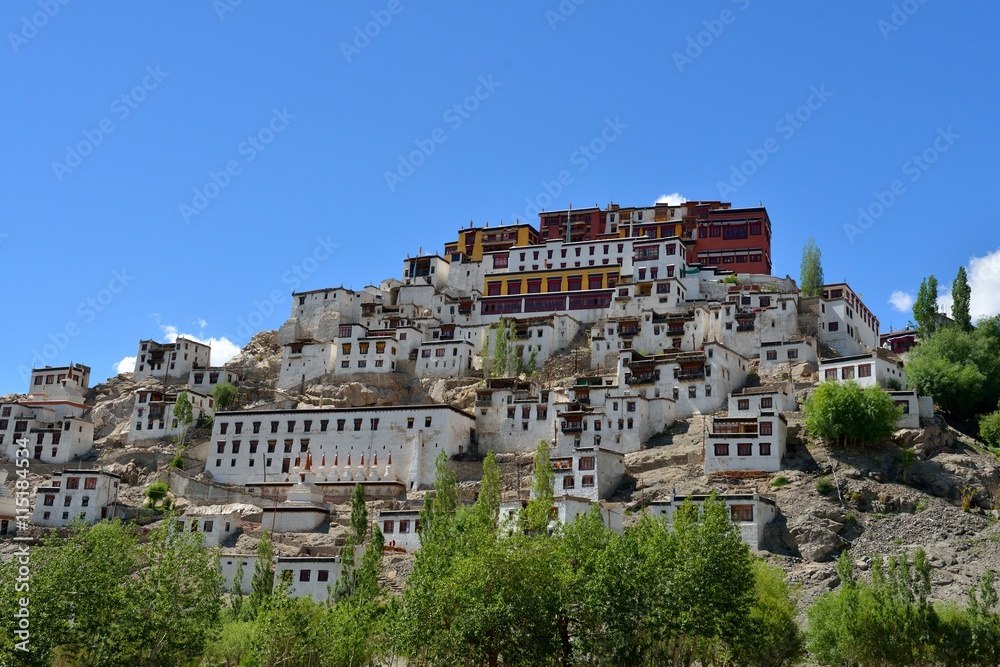 Blick auf Thiksey Kloster in Ladakh, Indien