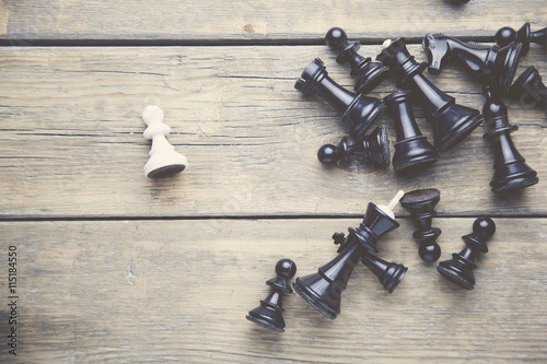 Photography chess pieces on table