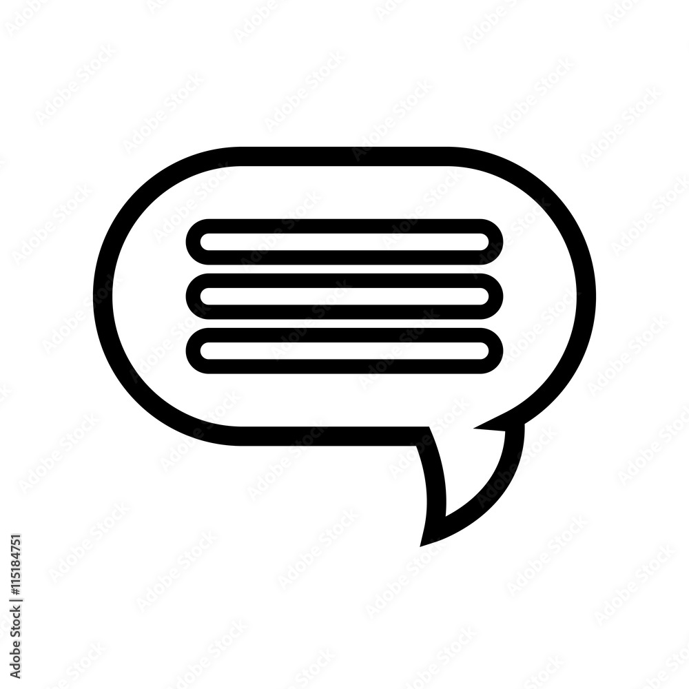 Chat bubble icon in black and white, vector illustration design. Chat bubble icon in black and white, vector illustration design.