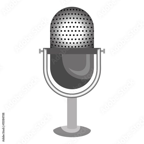 Radio microphone isolated flat icon, vector illustration graphic design.