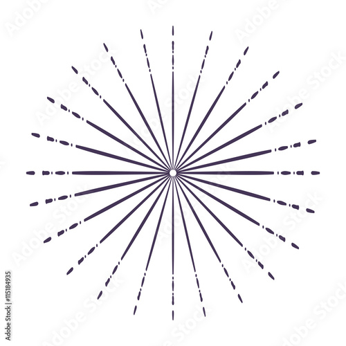 Sunburst in black and white colors graphic design  vector illustration.