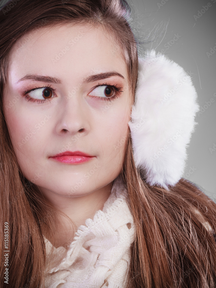 Young woman in wintertime.