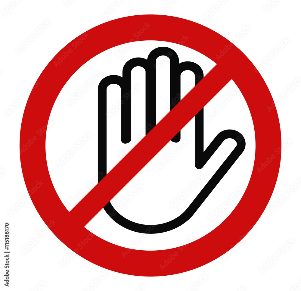 Stop hand, No entry Stop hand, No entry