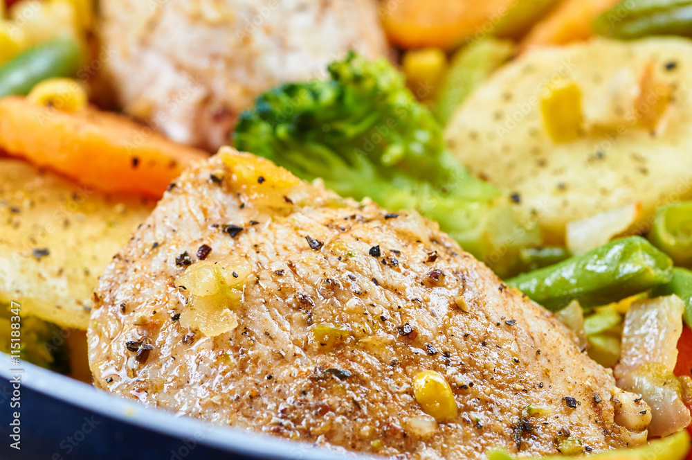 Stir fry chicken fillet with vegetables Stir fry chicken fillet with vegetables