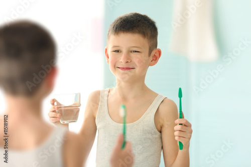 Little boy with toothbrush
