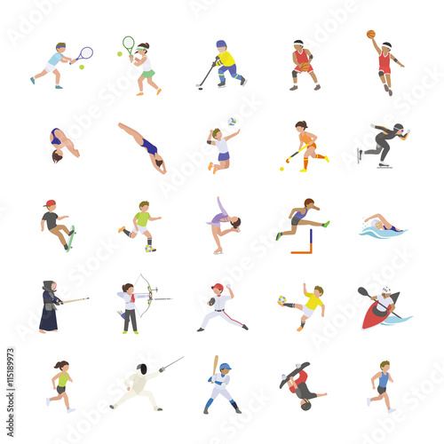 Sports I color vector icons © naripuru