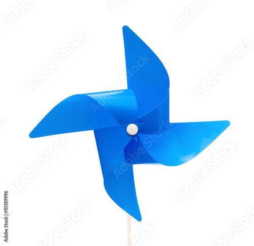 Fotografie blue pinwheel on a white background