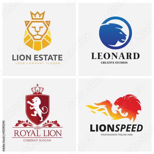 Fototapeta Naklejka Na Ścianę i Meble -  Lion Logo Set
