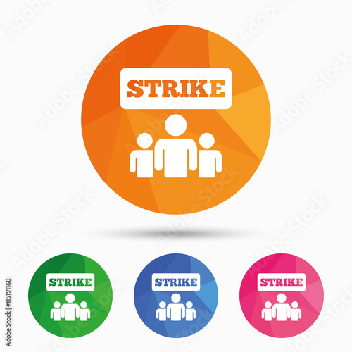 Strike sign icon. Group of people symbol.