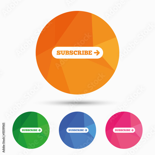 Subscribe with arrow sign icon. Membership symbol © blankstock