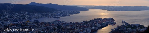 View of Bergen and sunset