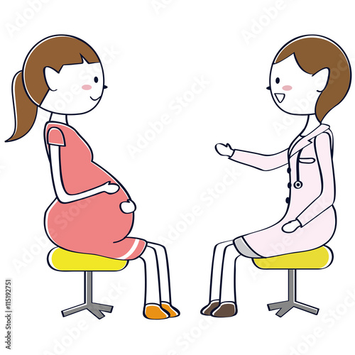 かわいい妊婦　健診　ポニーテール