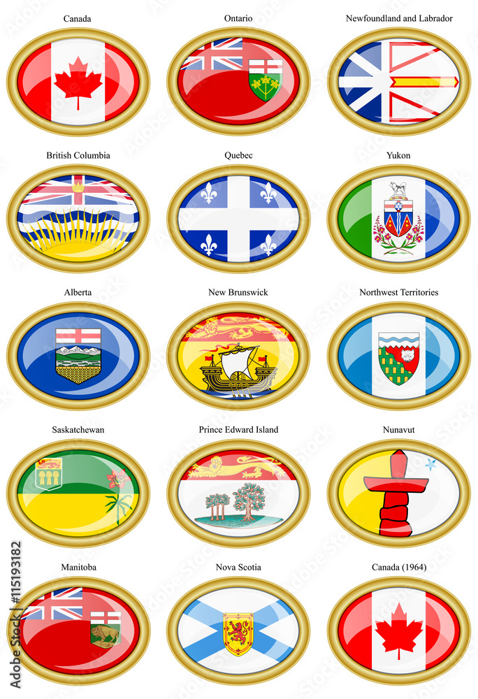 Regions of Canada flags