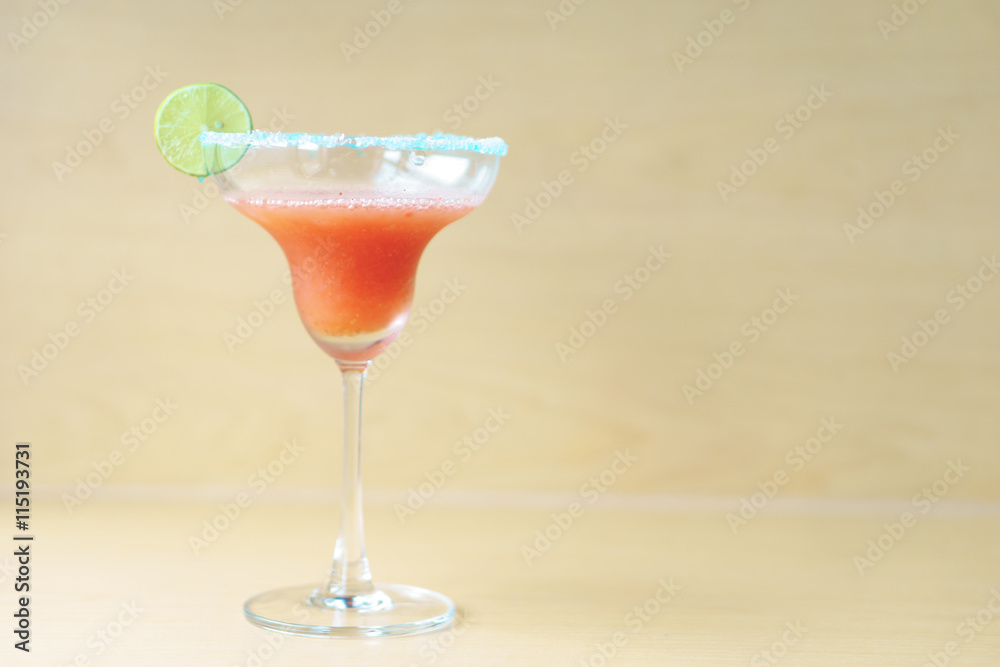 Strawberry margarita tequila cocktail
