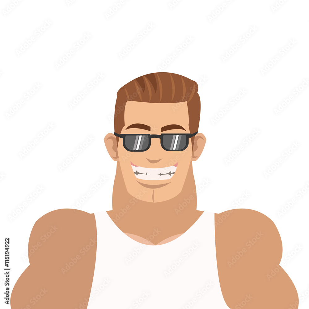 smiling man with sunglasses icon
