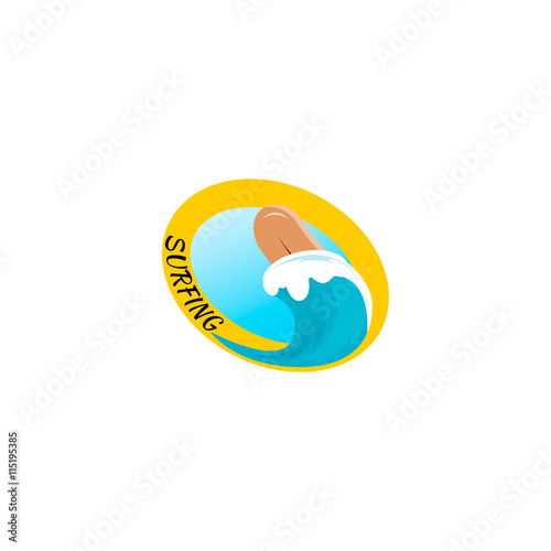 surfing logo vector illustration