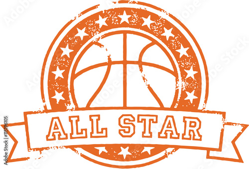 Basketball All Star Vintage Stamp