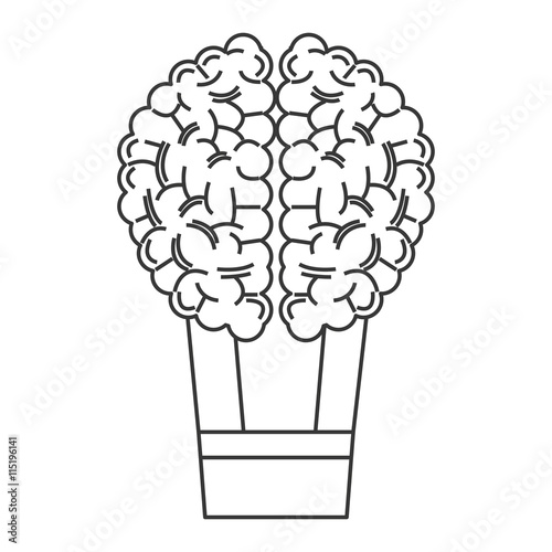 human brain hot air balloon icon