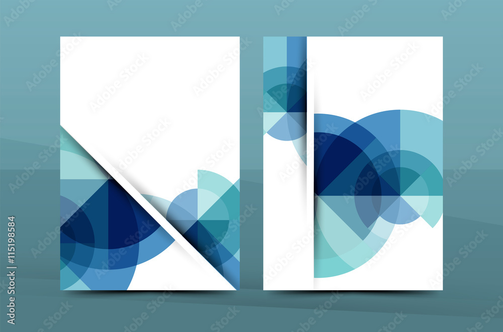 Geometric design A4 size cover print template