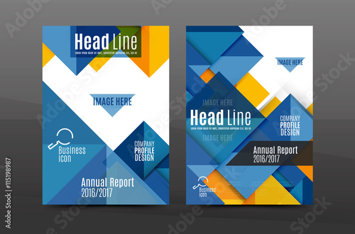 Squares and triangles annual report cover template