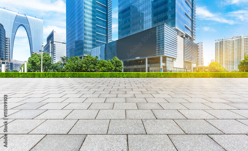 empty square with modern buildings background empty square with modern buildings background