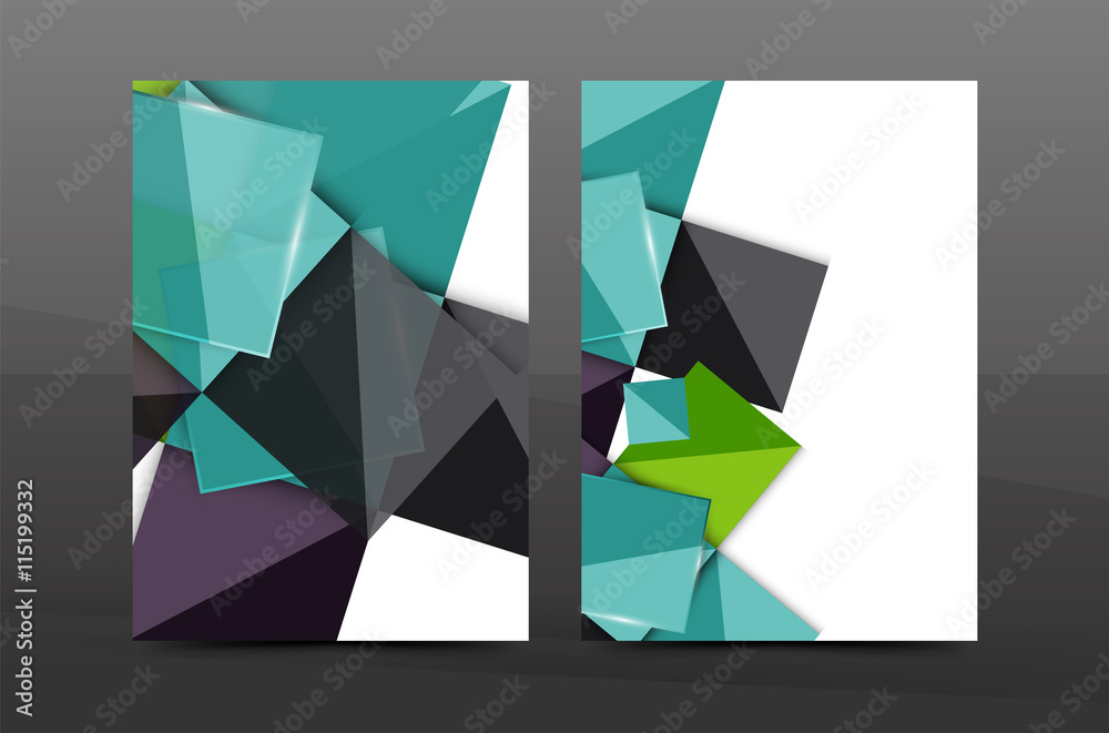 Fototapeta premium A4 flyer or annual report layout geometric shape design