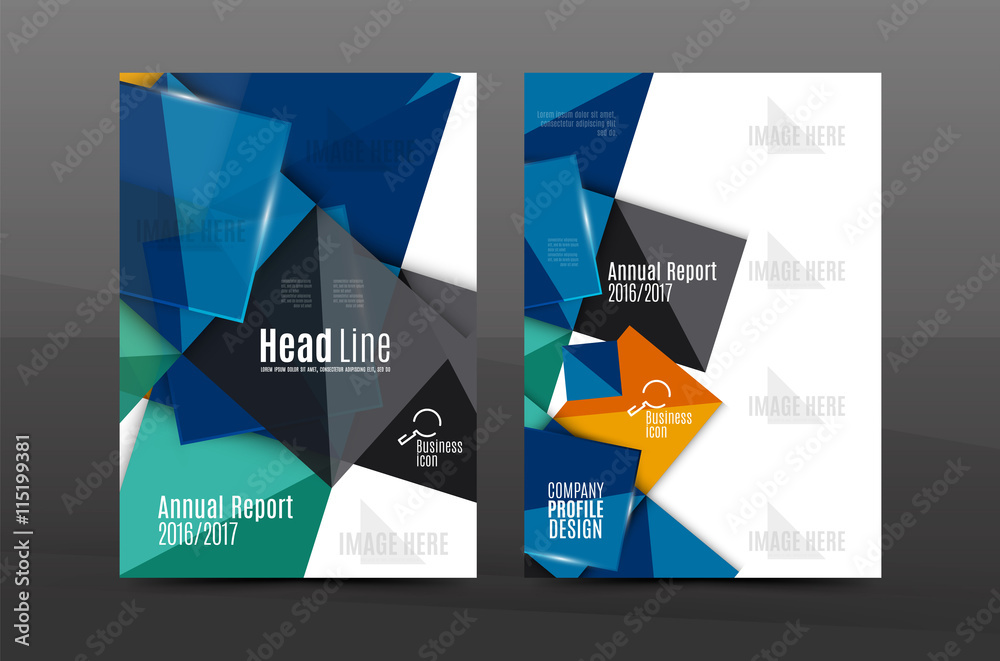 Fototapeta premium A4 flyer or annual report layout geometric shape design