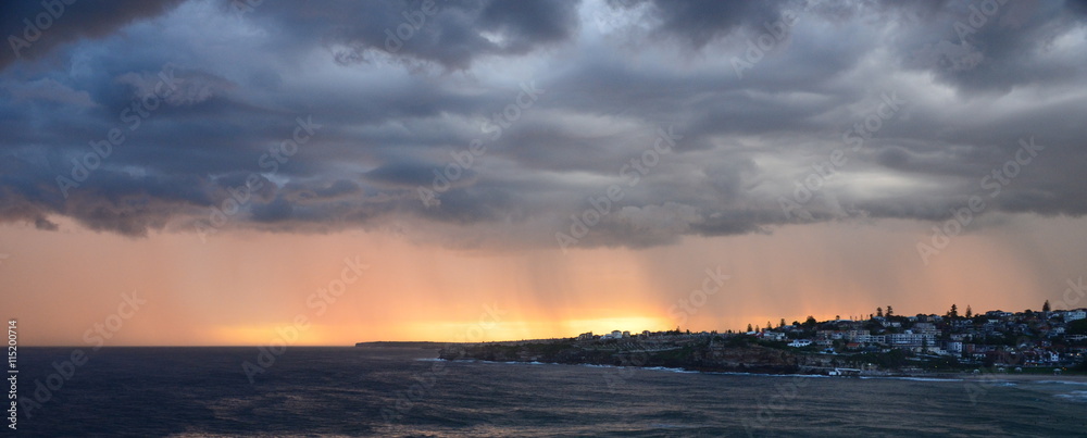 Storm occurred over Bronte (Sydney, Australia) at sunset