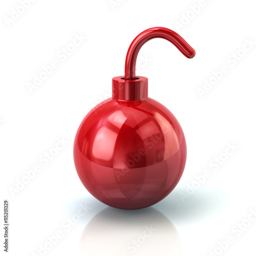3d illustration of red bomb icon