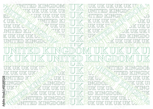 Green United Kingdom Text Flag