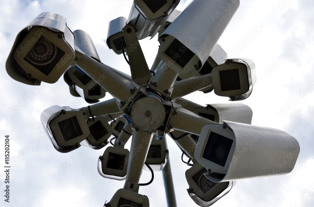 Big brother is watching you. Security and hidden cameras everywhere. A 'nest' of surveillance