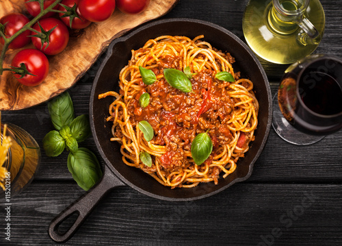 Traditional spaghetti bolognese