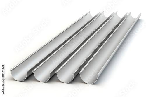 Drainage gutters - white background