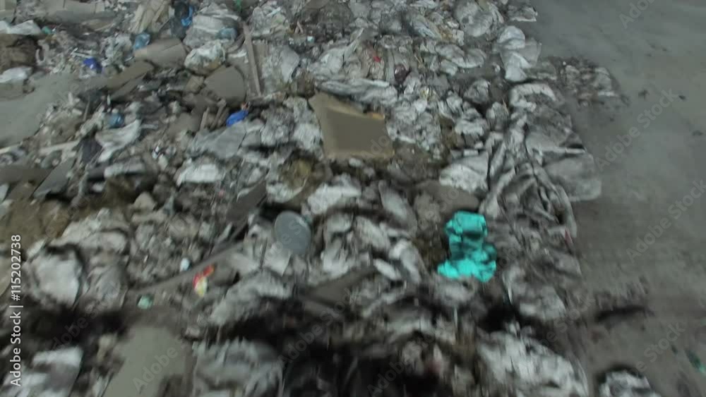 Flying over Garbage In Building Flying over Garbage In Building