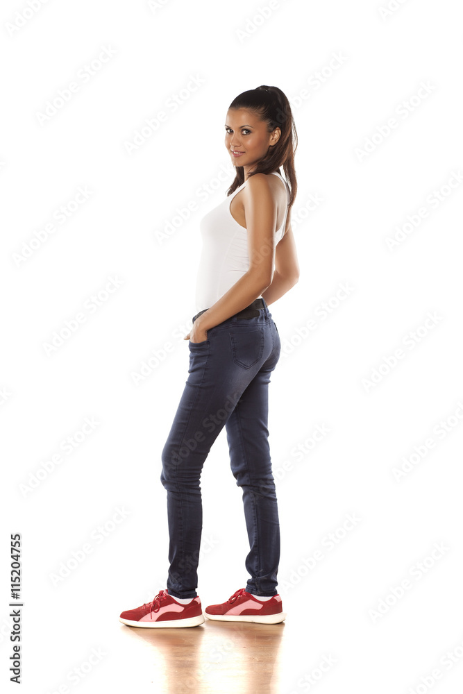 young cute latina in jeans young cute latina in jeans