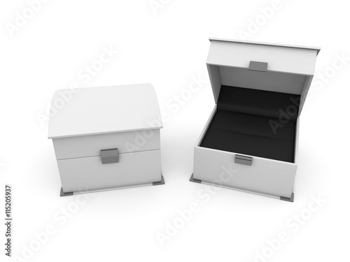 jewel box isolated on white background 3D rendering