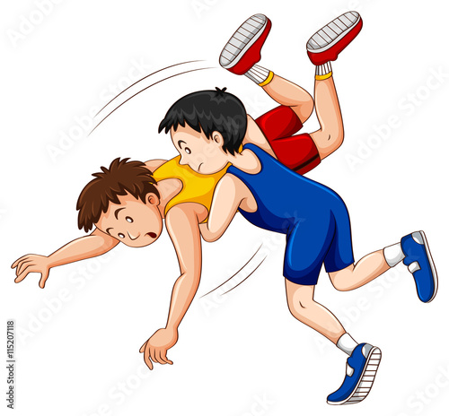 Two men doing wrestling