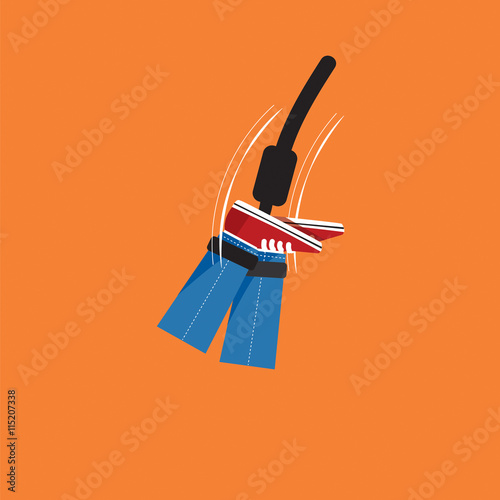 Bungy Jump Vector Illustration.