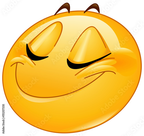 Smiling with closed eyes female emoticon