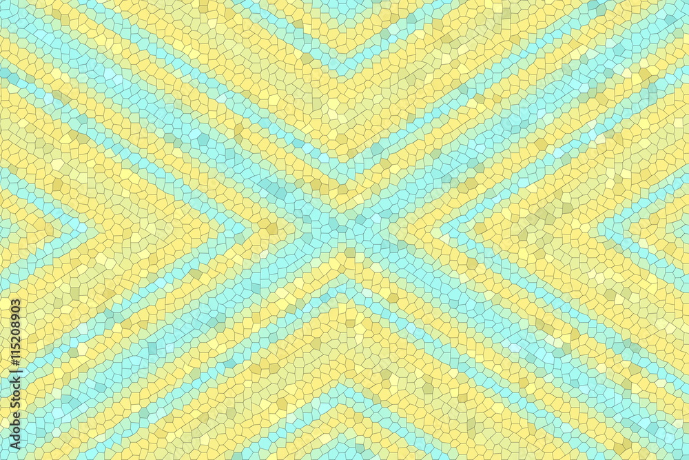 Illustration of a yellow and blue mosaic cross Illustration of a yellow and blue mosaic cross
