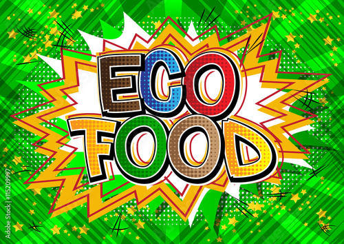 Eco Food - Comic book style word.