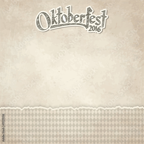 vintage background with checkered pattern for Oktoberfest 2016