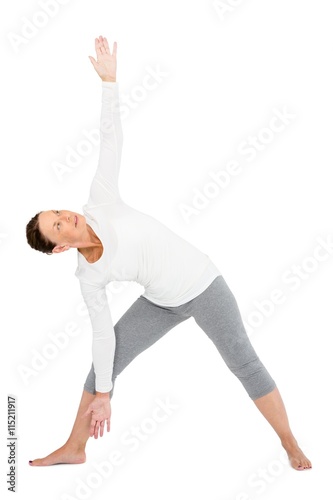 Full length of woman exercising 