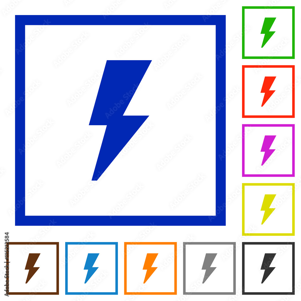Flash framed flat icons Flash framed flat icons